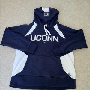 Vintage 2009 Nike Embroidered UConn Hoodie Men’s Size M EUC Blue Fleece Lined